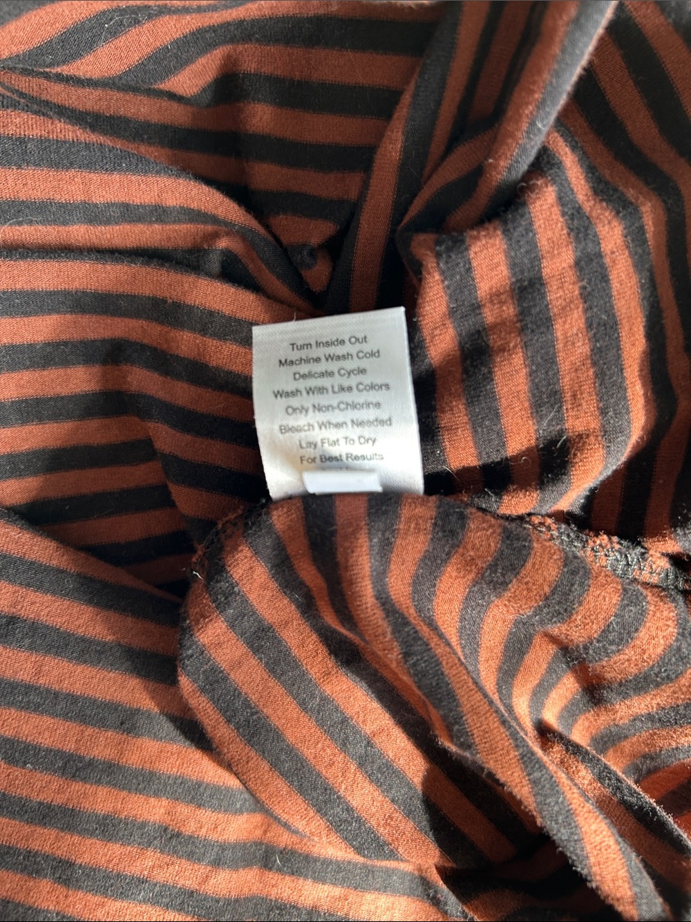 Universal Standard Rust and Black Striped Long Sleeve Tee - Picture 5 of 5
